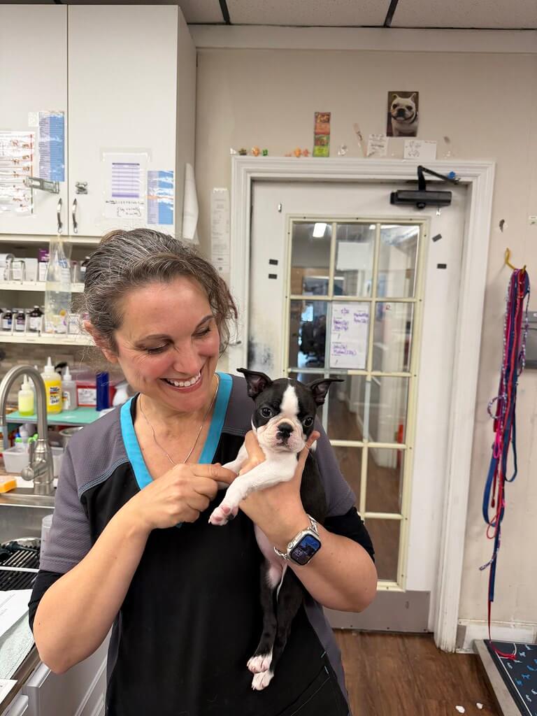Dr with puppy